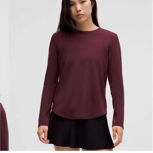Lululemon Love Modal Fleece Long-Sleeve Shirt Garnet Size 12 NWT